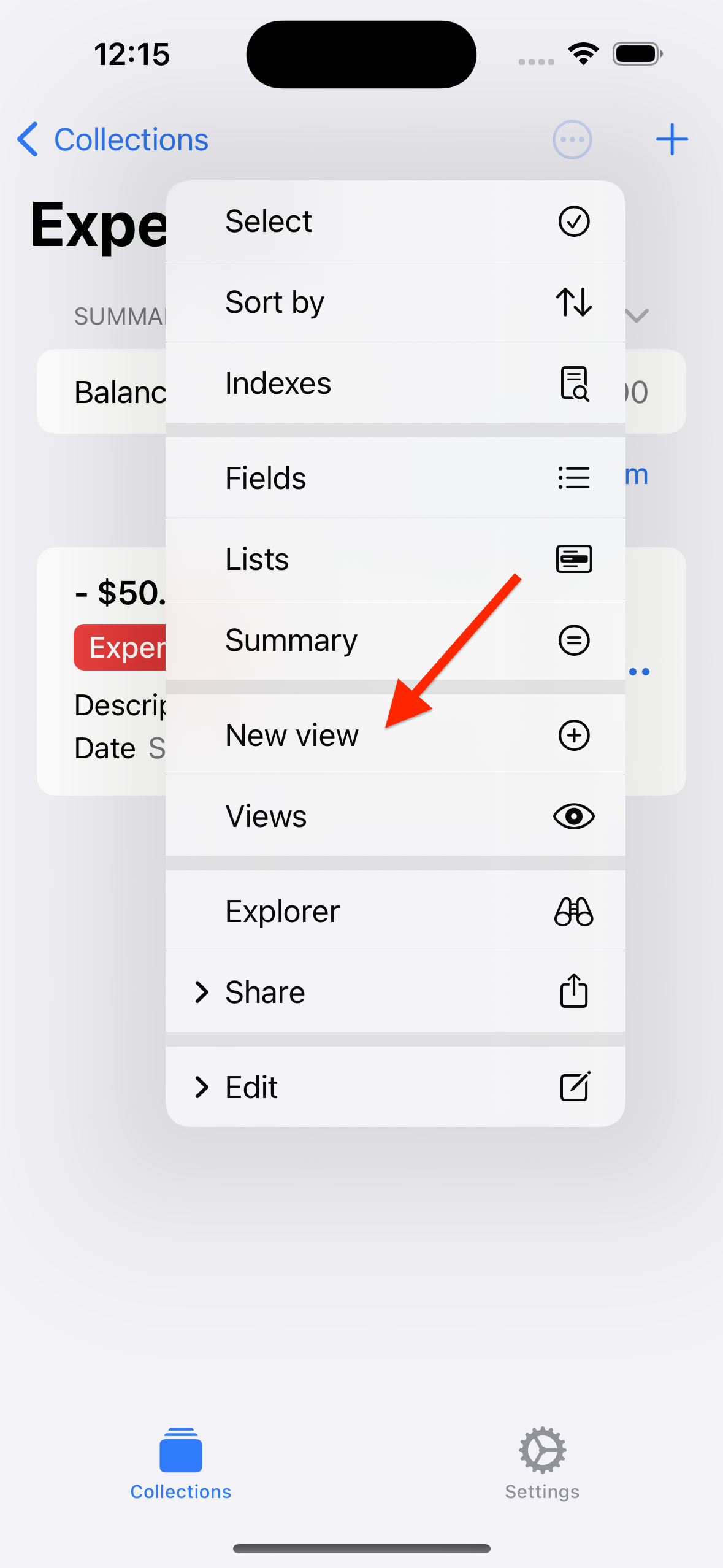 Add formulas to view