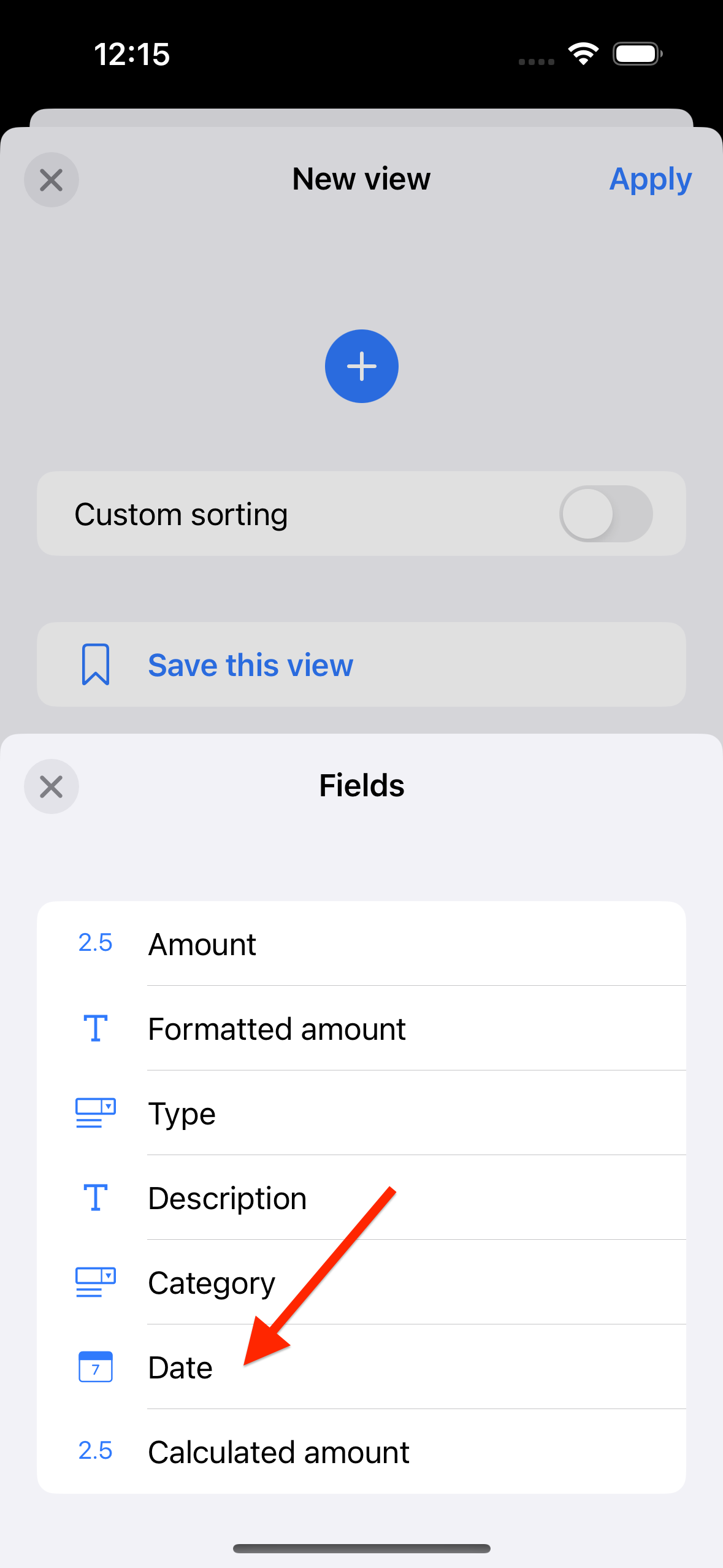 Add formulas to view