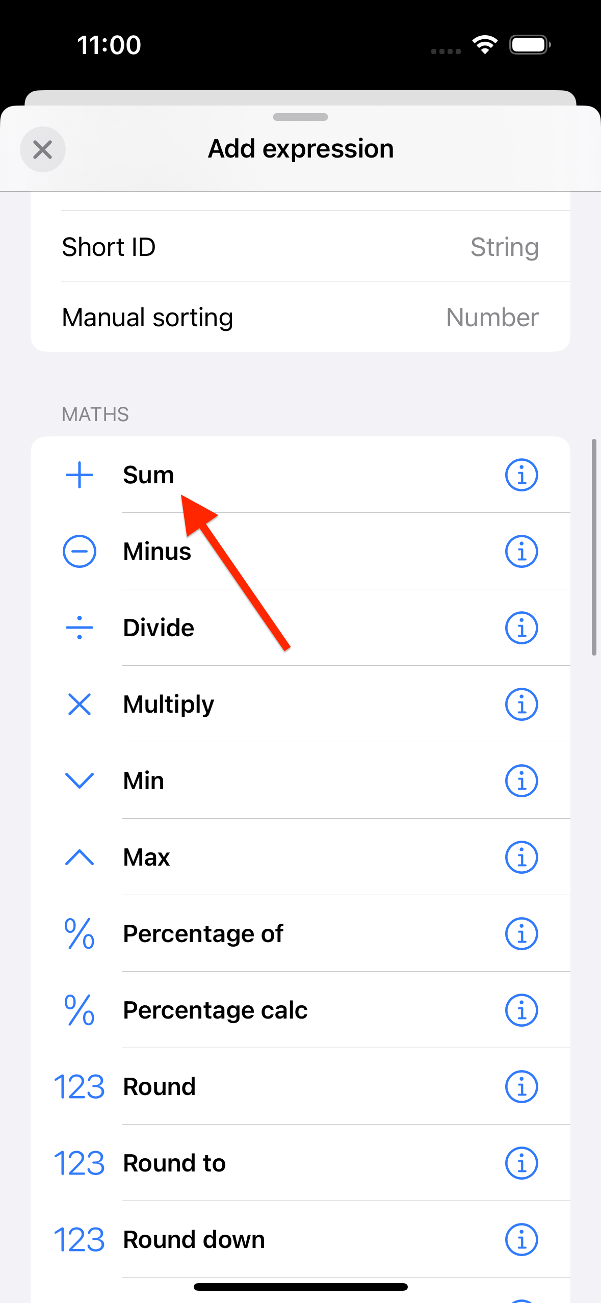 Sum values